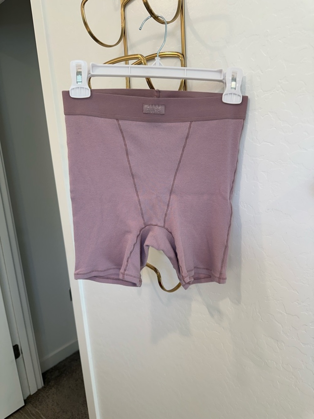 SKIMS Cotton Rib Boxers - Mauve Small